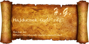 Hajducsek Győző névjegykártya